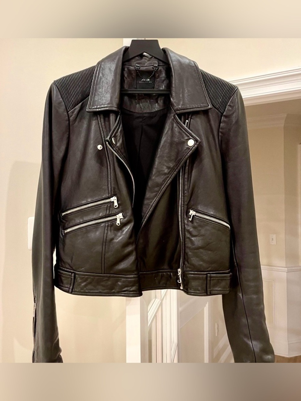 Joe's Jeans Black Genuine Soft Lamb Leather Moto Jacket NEW - Picture 15 of 15